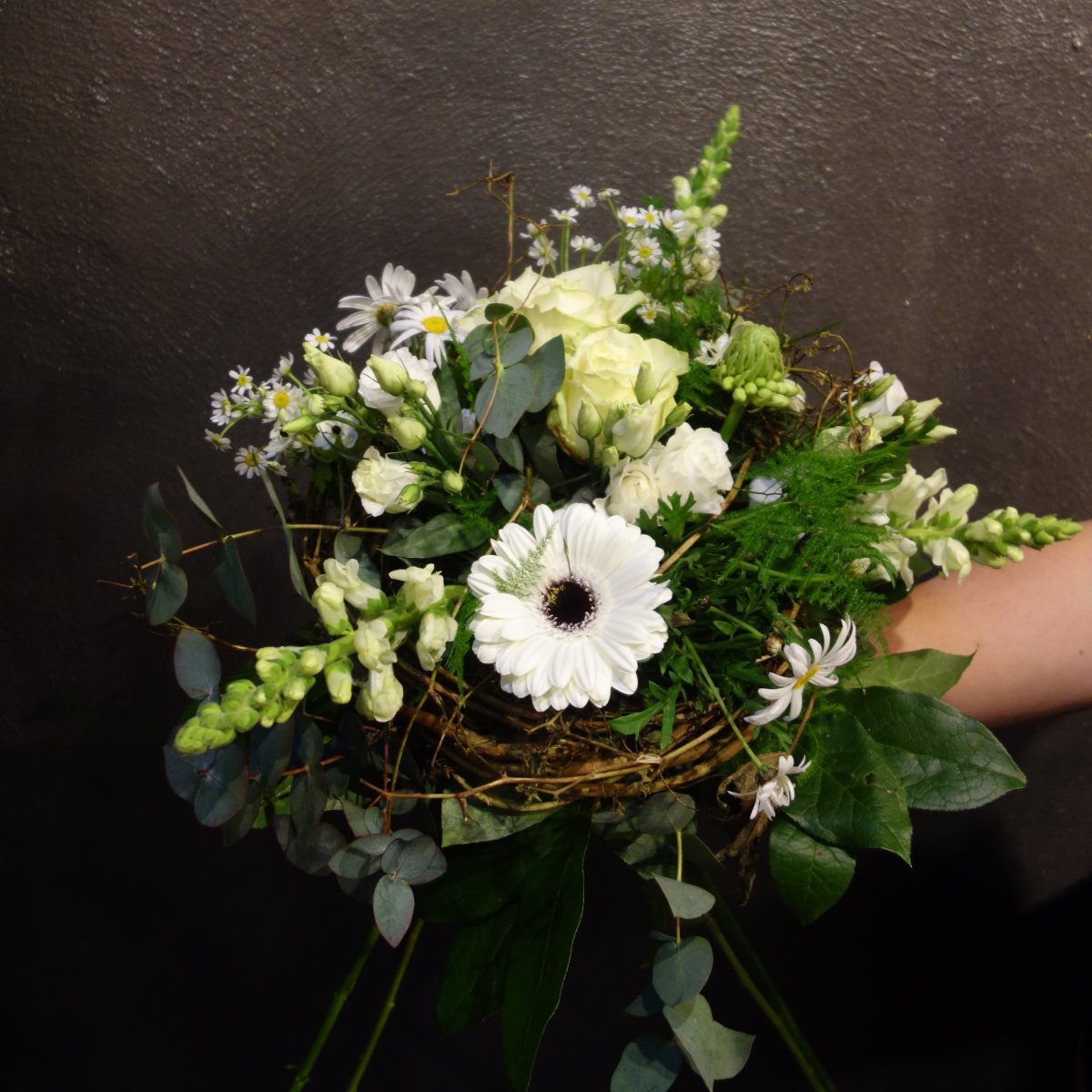 Plantageboeket in wittinten